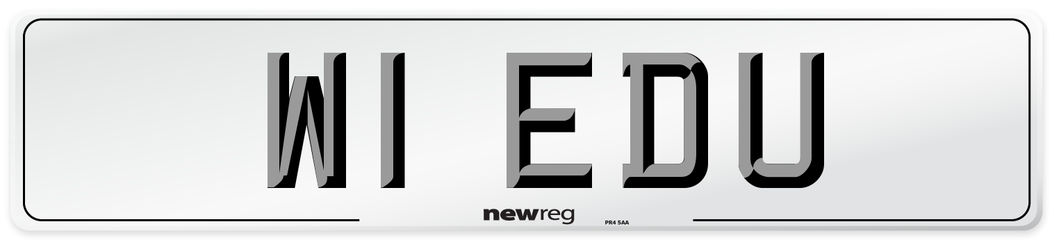 W1 EDU Number Plate from New Reg